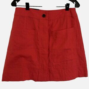 BANANA REPUBLIC Salmon Red Linen Blend Mini Skirt NWT Size 10